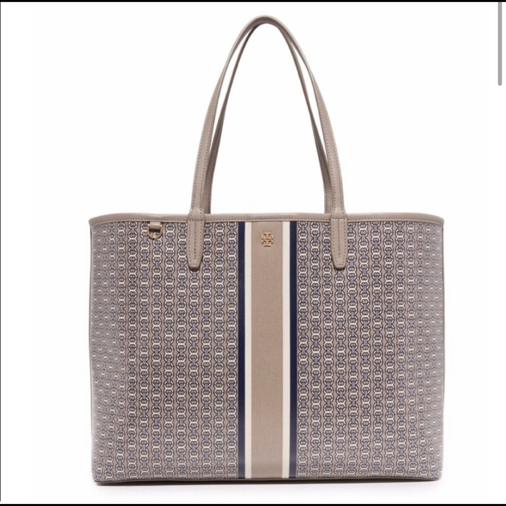 Tory Burch Gemini Link Coated Canvas Tote Handbag